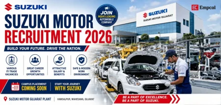 Suzuki Motor Recruitment 2026: Open Campus Placement for ITI Freshers, Salary ₹28,300 Suzuki Motor Recruitment 2026: Open Campus Placement for ITI Freshers, Salary ₹28,300